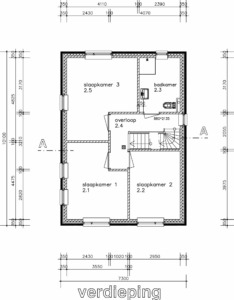 plattegrond eerste verdieping model specht